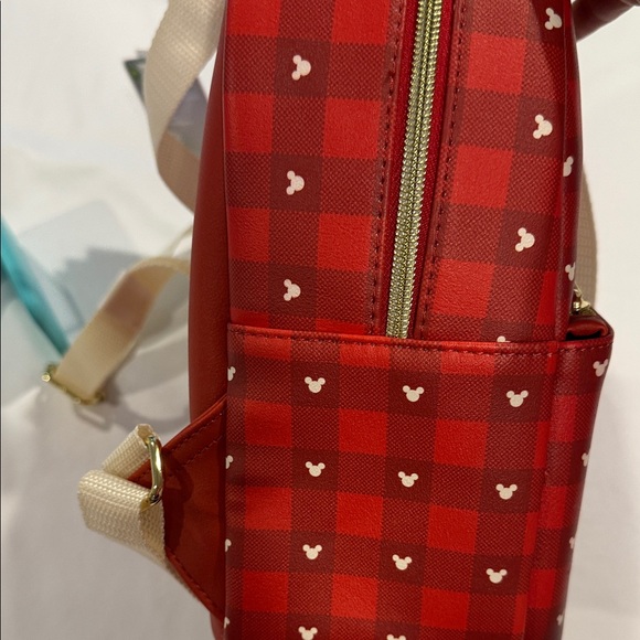 Disney 100 Red Checkered Backpack with Characters NWTS - Picture 10 of 13